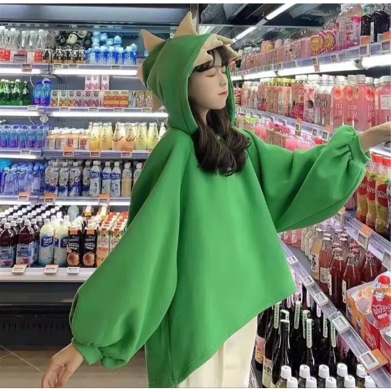 ALU • DINOS CUTE HOODIE SWEATER OVERSIZE
