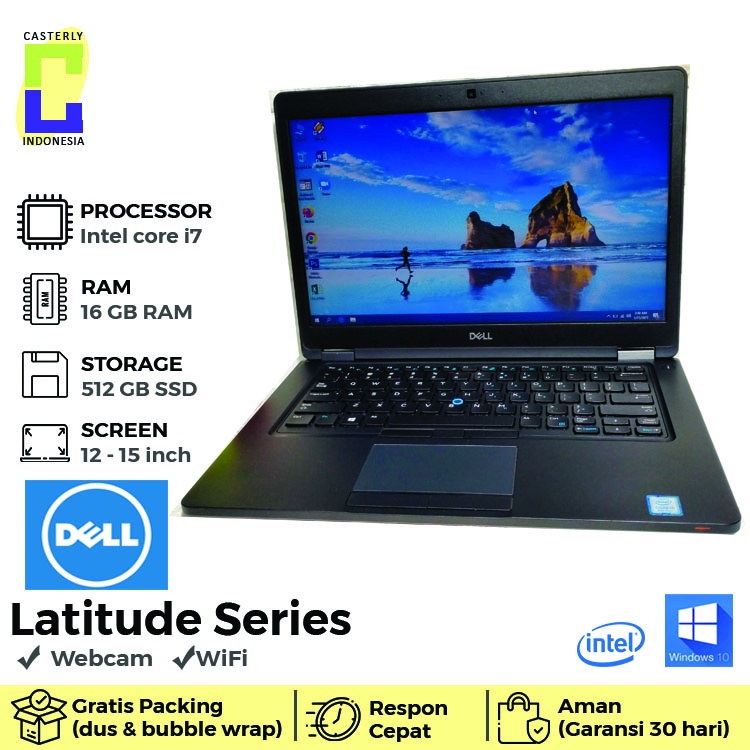 Laptop dell latitude 7490 core i7 gen 8 ddr4 16 gb ssd 512 gb