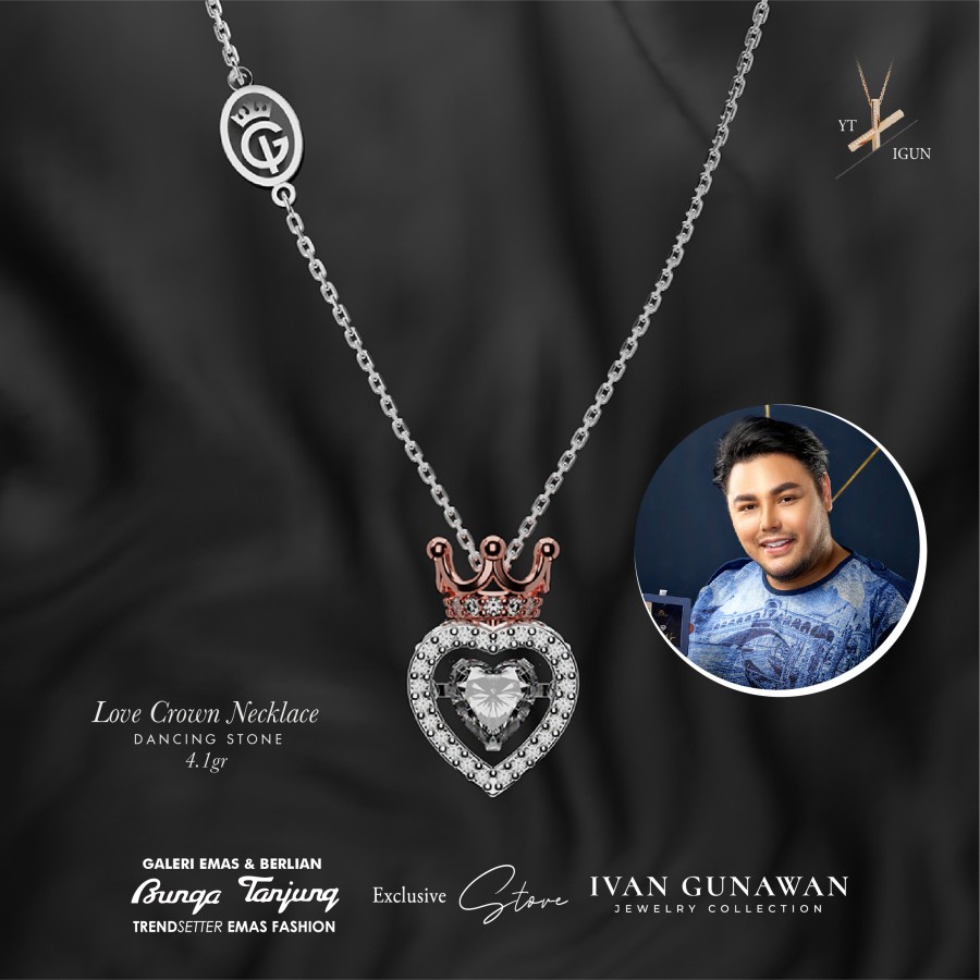 KALUNG IGUN CROWN DANCING STONE BUNGA TANJUNG GOLD