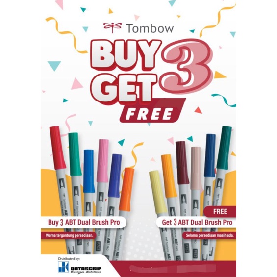 

BELI 3 GRATIS 3 TOMBOW ABT PRO DUAL TIP PERMANENT COLOR BRUSH PEN SPIDOL LUKIS KALIGRAFI PERMANEN