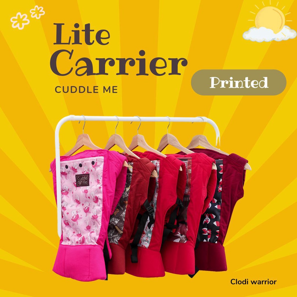 CUDDLE ME  LITE CARRIER MOTIF Gendongan M Shape Simpel bisa 2 posisi gendong anti pegal