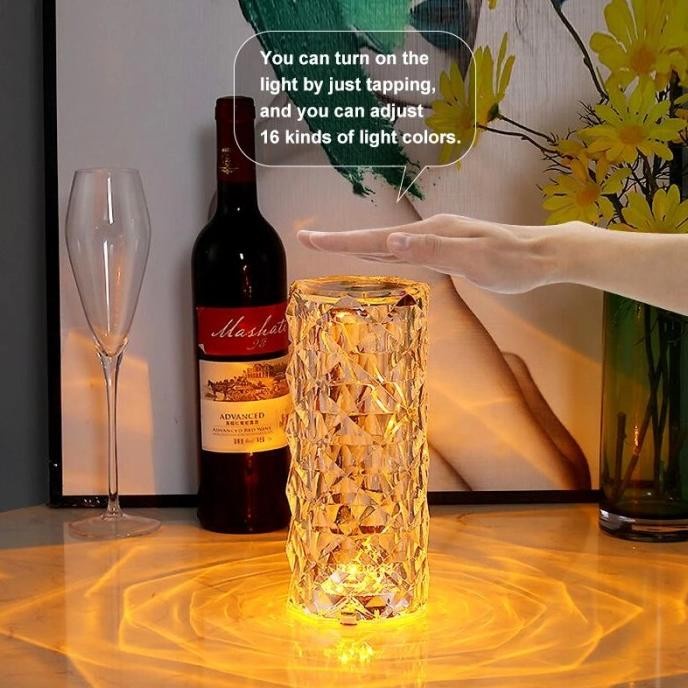 Aesthetic Lampu Hias Kristal / Lampu Led Warna warni /  Lampu Tidur cantik Free Remot / Lampu Kristal Berlian Romantis