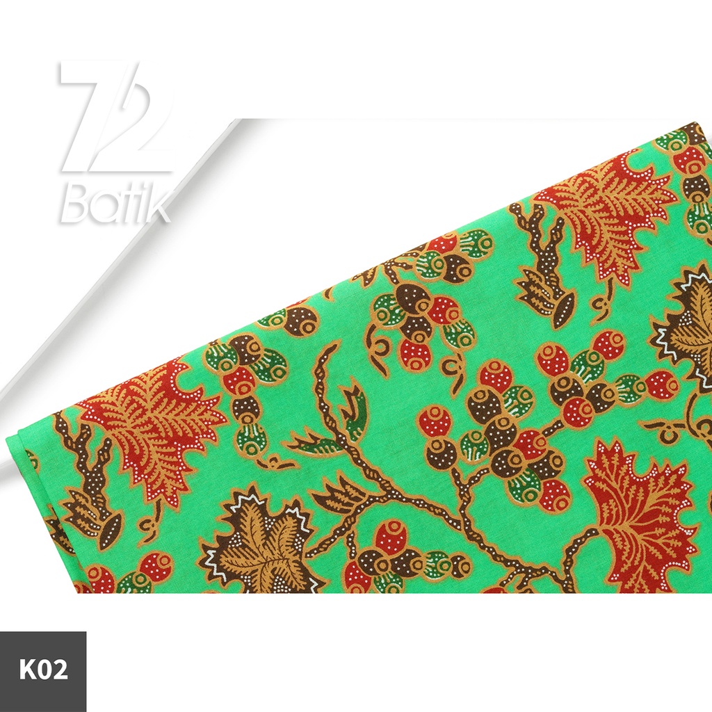 KAIN BATIK PREMIUM Bahan Katun Motif Buah Berry Hijau 722704 Cap 72 Jarik Jarit Samping Kebat Panjang Batik Katun Modern Premium Bahan Seragam Batik Pernikahan Kantor Keluarga Murah Kamen Jadi Batik Bali Lembaran