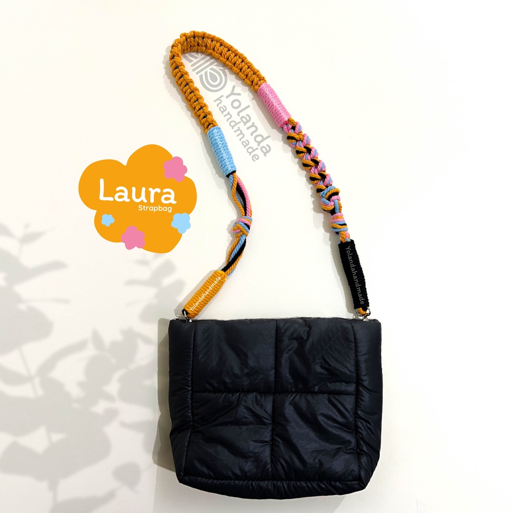 [TERMURAH] Tali Strap bag Macrame LAURA | Premium | Tali kamera | Strap Bag Lucu | Custom | Puffy Bag | Sling Bag | Pendek |COD