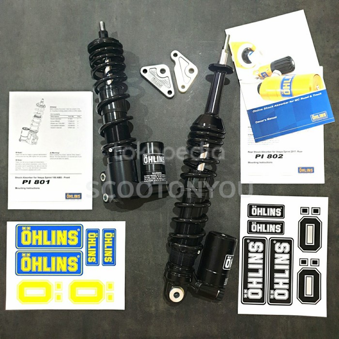 OHLINS SHOCK TABUNG BLACK LIMITED EDITION VESPA SPRINT PRIMAVERA IGET