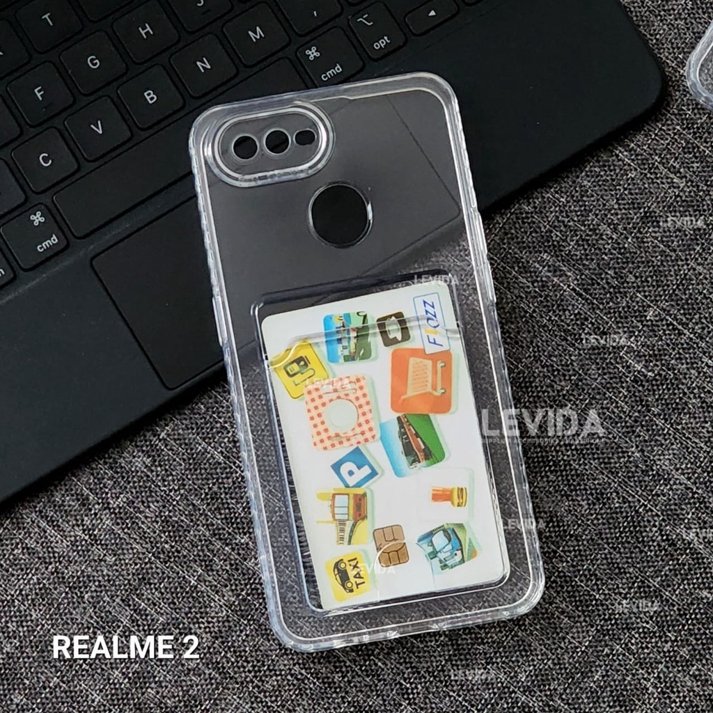 Realme C2 Realme C21Y Realme C25Y Clear Wallet Card Case Bening / Card Case Slot Kartu Bening Realme