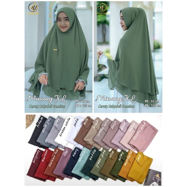 Khimar syar'i Minang XL ceruty babydoll premium by nawahijab