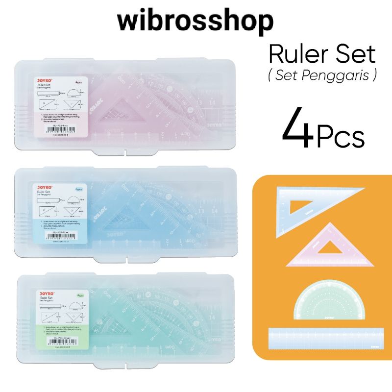 

Ruler penggaris joyko RL-pS3 1 set 4 pcs