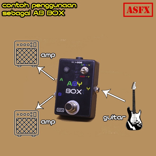 ASFX ABY BOX pedal efek Splitter Pasif AB Switch Line Selector untuk gitar dan bass