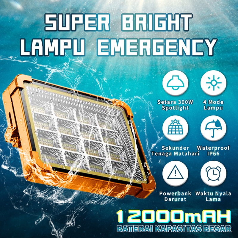 Lampu LED Solar Emergency/Power Sel Surya/Lampu Panel/Professional Solar Emergency Light/Lamp Stand