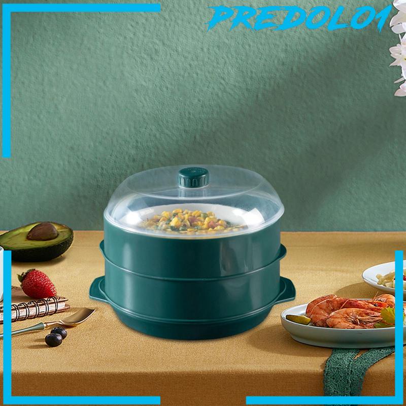 [Predolo1] Wadah Makanan Microwave Food Steamer Stackable Untuk Sayuran Dapur Ikan