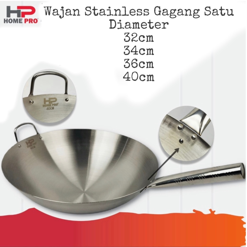 WAJAN KUALI STAINLESS STEEL GAGANG SATU HOME PRO