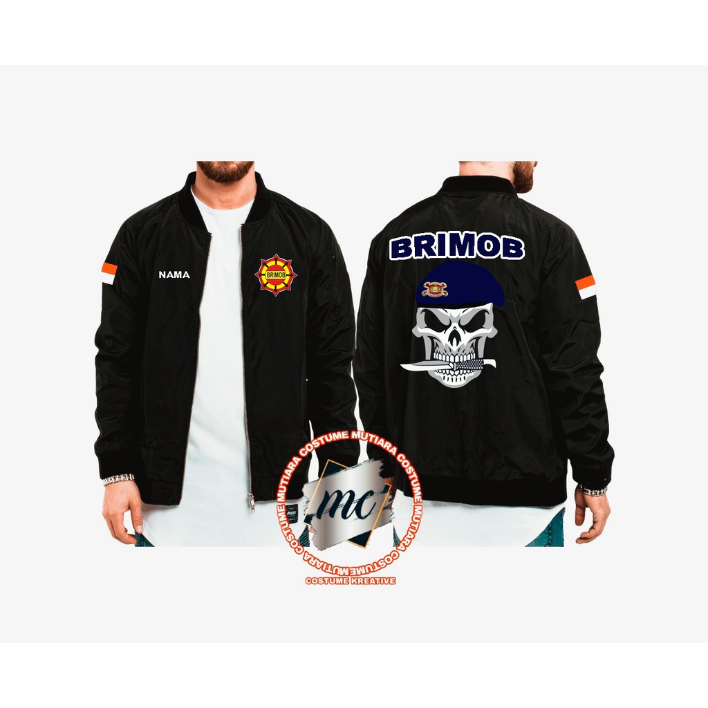 JAKET BOMBER BRIMOB WARNA HITAM
