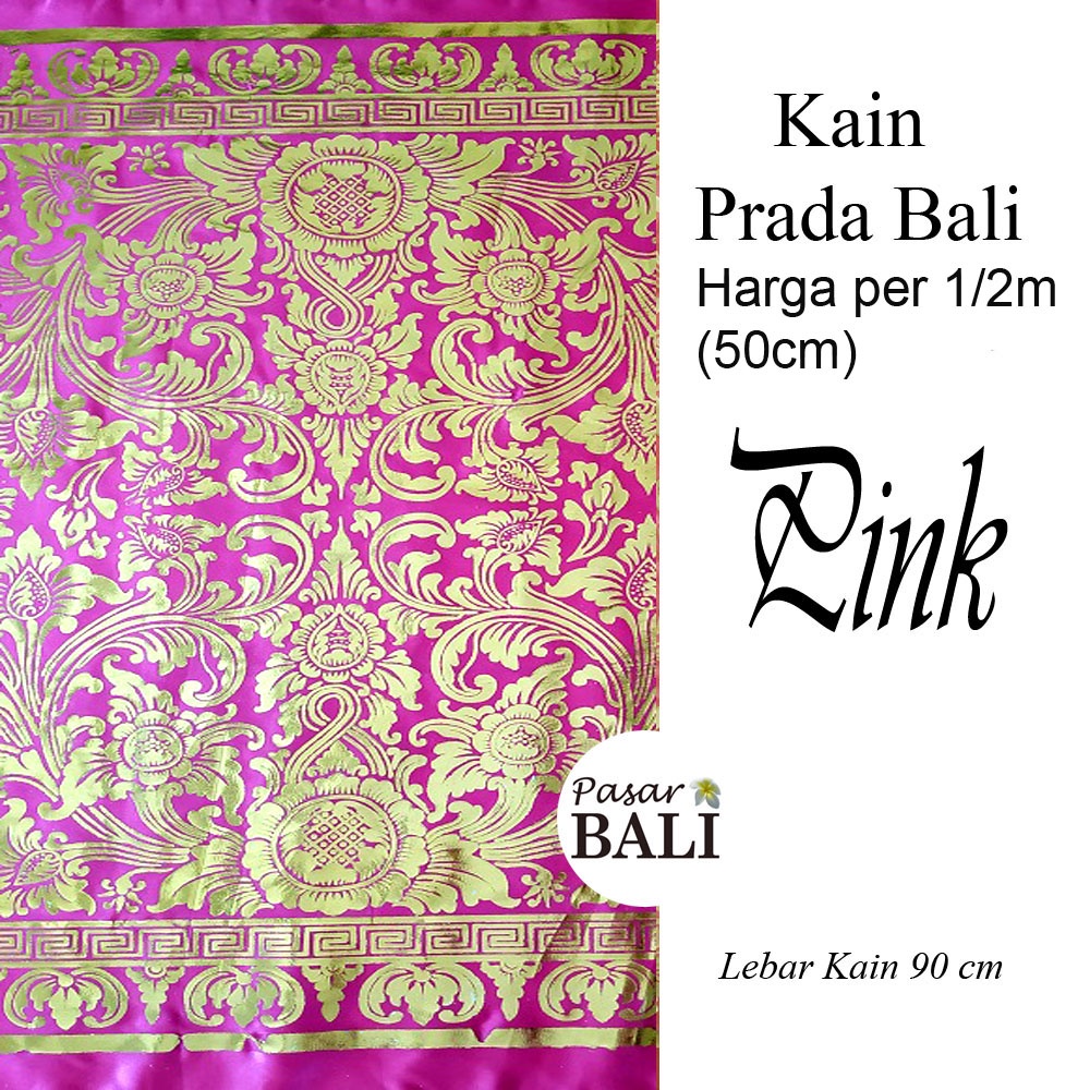 Kain Prada Motif Bunga - Pink PER 50 cm