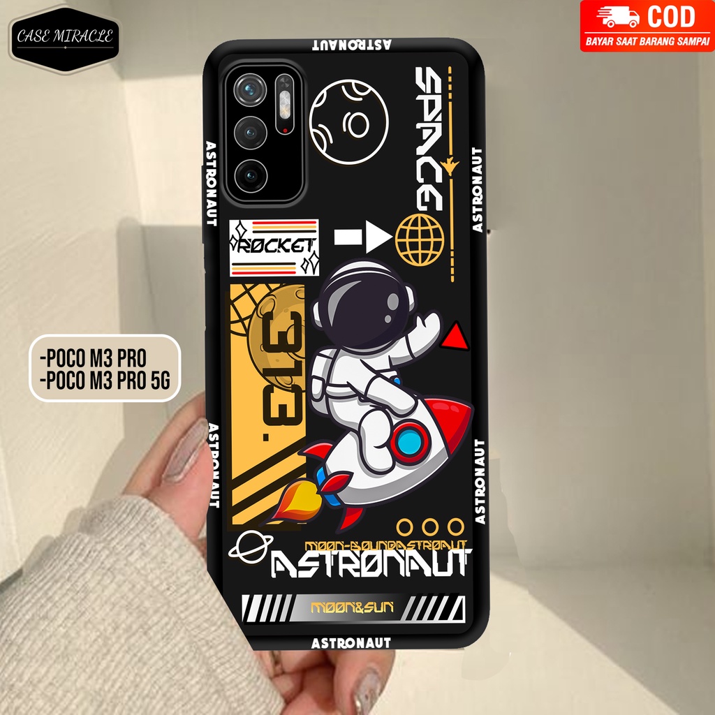 CM Case XIAOMI POCO M3 PRO Softcase Lentur Warna Hitam Macaron Protector Lensa Kamera Kaca  [ ASTRO 