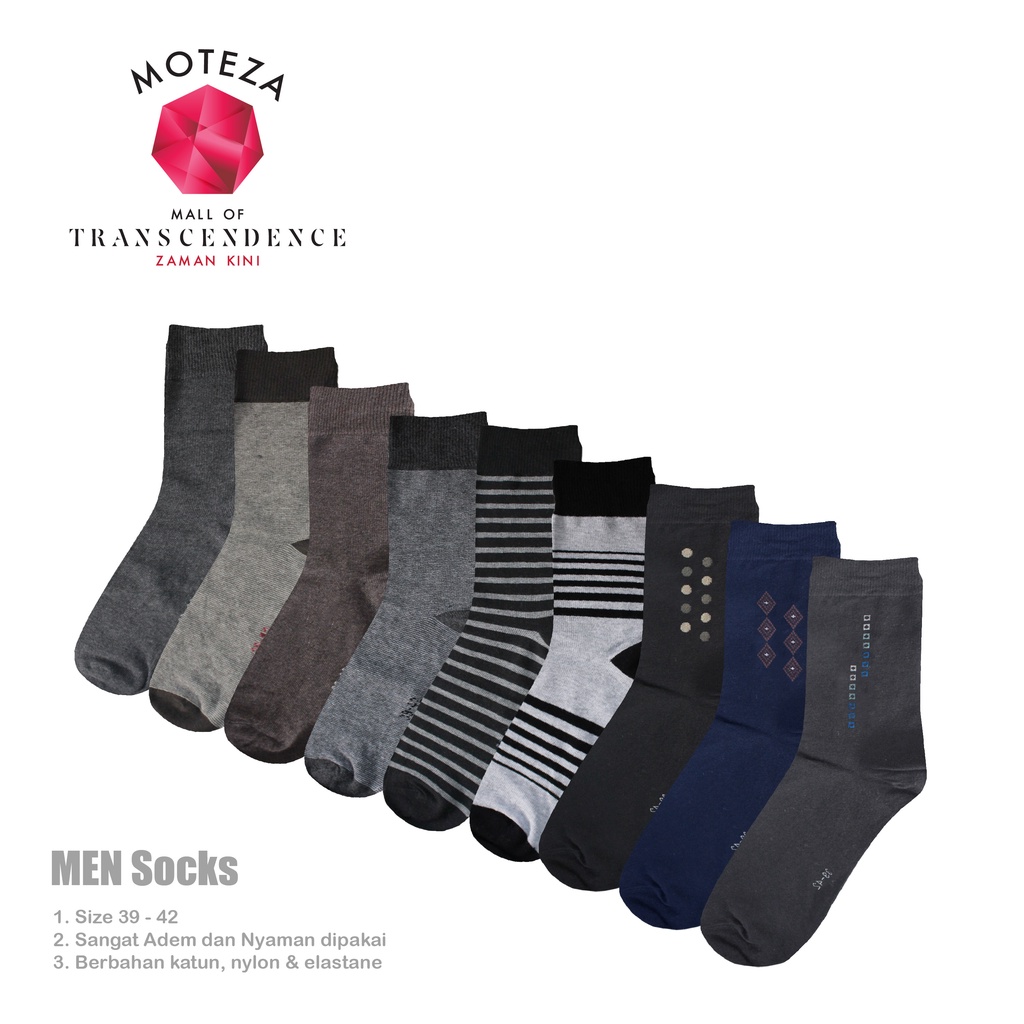 Moteza Kaos Kaki Pria Kantor Kerja Formal / Men Socks - PREMIUM Size 39-42 / 43-46