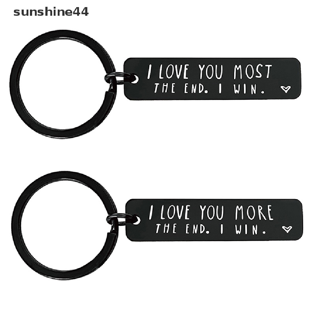 Sunshine Gantungan Kunci Hadiah Untuknya Her I Love You More The End I Win BFF Pacar Pacar Suami Istri Couple Key Ring Pendant.