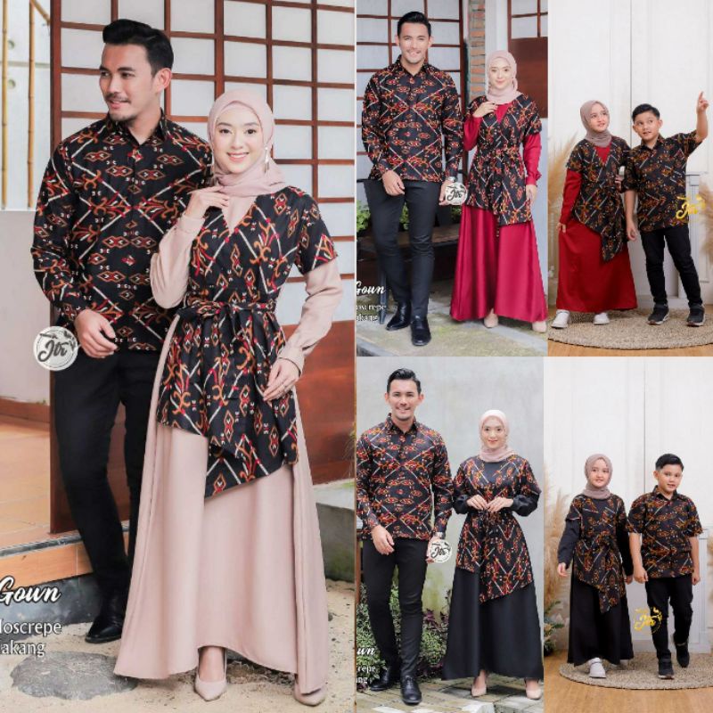 BATIK COUPLE KELUARGA KEKINIAN DRESS GAMIS MODERN PASANGAN TERBARU / COUPLE KELUARGA MUSLIM DRES BAT