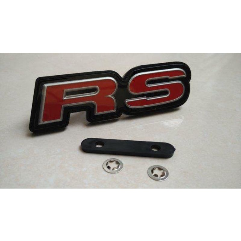 logo emblem RS merah jepit di grill original