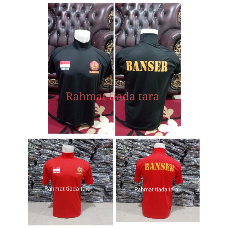 KAOS PENDEK BANSER WARNA MERAH &amp; HITAM