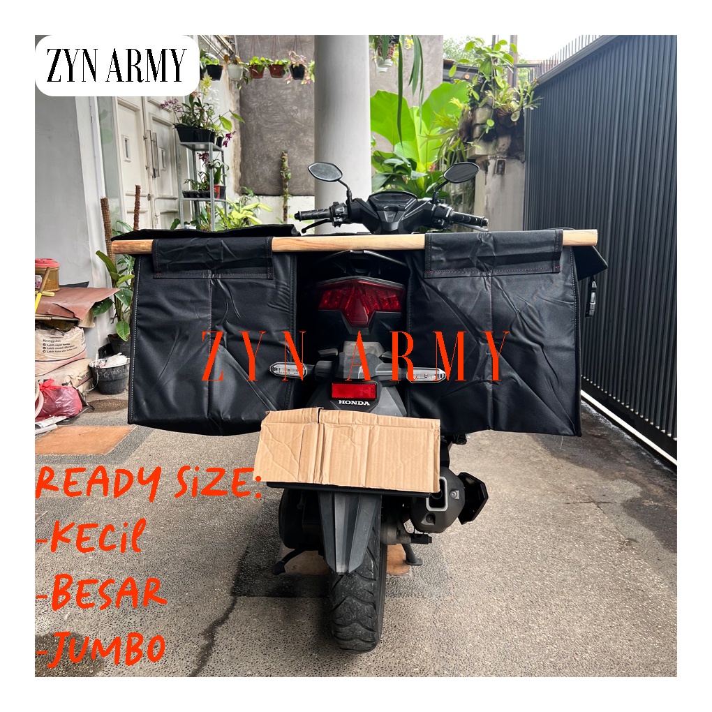 ZYN Srandul Obrok Tas Kurir Tas Bronjong Tas Motor Obrok Jumbo Besar Kecil Tas Ronjot Tas Pos Motor