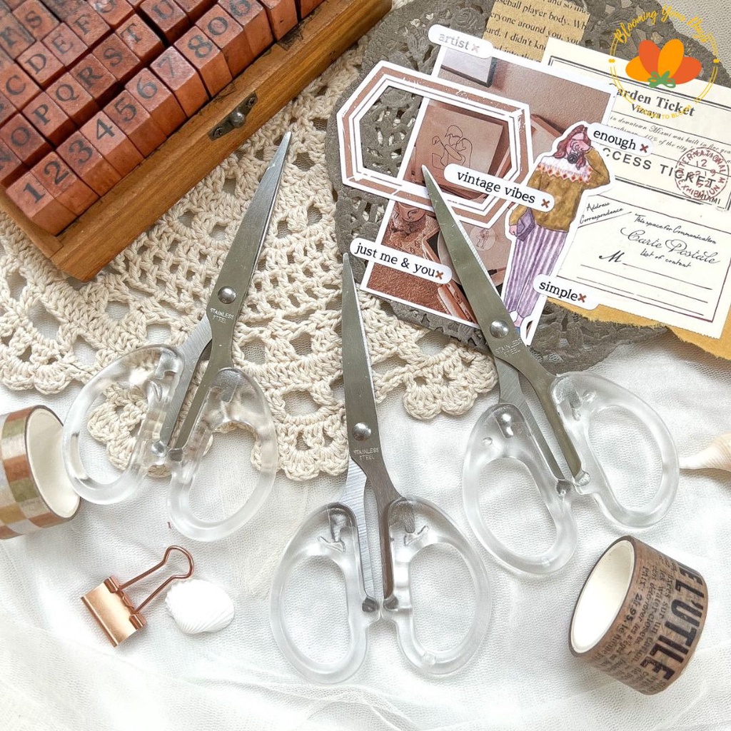 

Gunting transparan bening aesthetic transparent scissors gunting kertas jurnal bujo diy