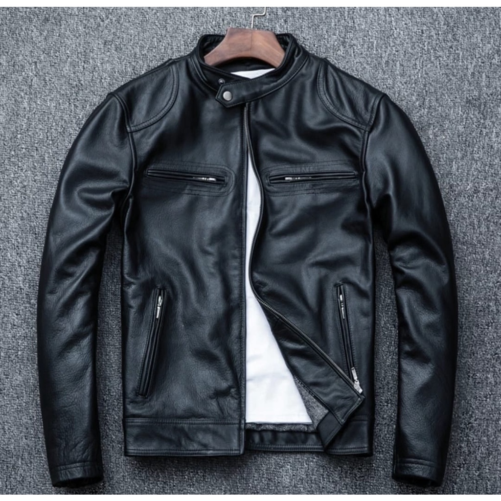 Jaket semi kulit super COD -Jaket kulit pria bandung terlari asli garut bahan premium