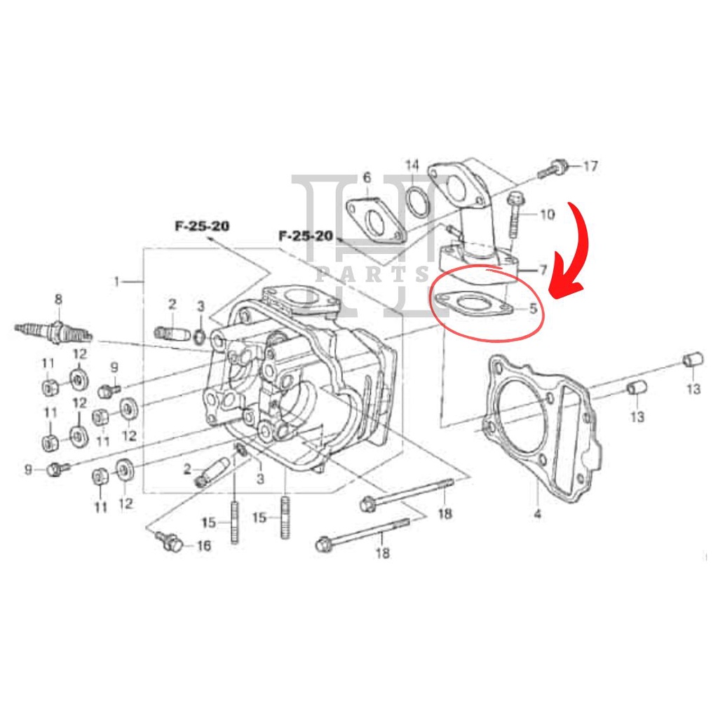 PAKING MANIPUL GASKET CARB INSULATOR REVO BLADE 110 KARBURATOR 16201-KWB-921 ASLI ORIGINAL AHM HGP HONDA