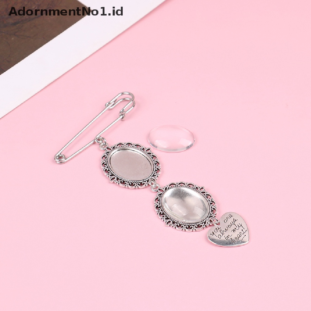 [AdornmentNo1] Wedding Bouquet Foto Charm DIY Pin Bros Berenda Bingkai Pesona Oval Bingkai Foto [ID]