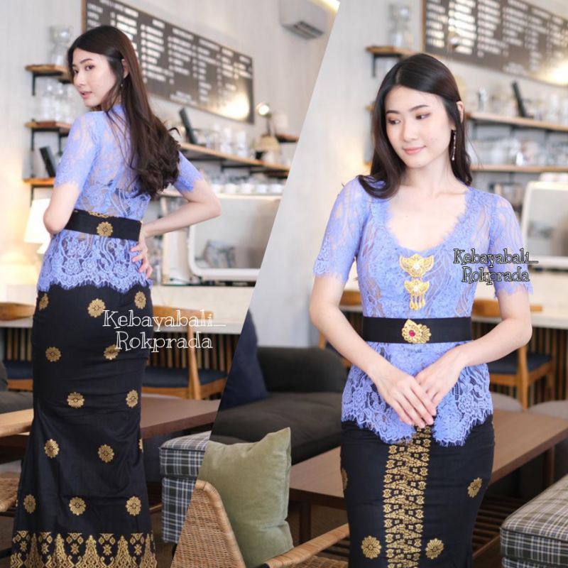 LUNA SERIES SET KEBAYA LENGAN PENDEK DENGAN ROK MERMAID