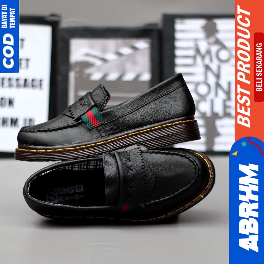 Sepatu Loafers Pria Casual Formal Low Boots Docmart Kerja Kantor Abrhm VIDOC