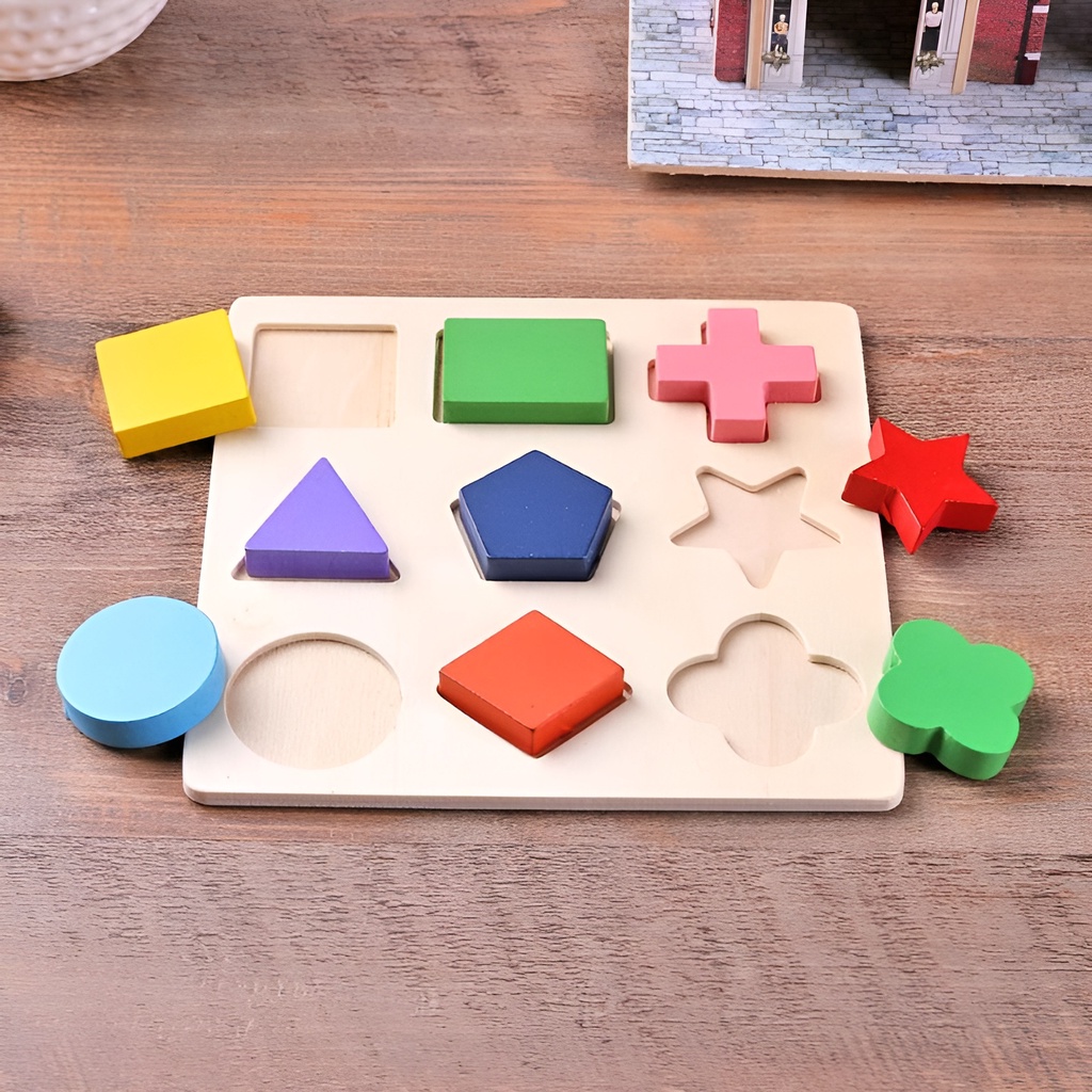 Shape Puzzle Montessori Geometry | Mainan Puzzle Edukasi Anak Kayu | Mainan Terbaru 2022 | Kado Ulang Tahun Anak Cowok