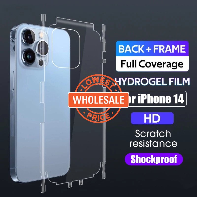 IPHONE [Harga Grosir] Clear Soft TPU Phone Border Frame Pelindung Belakang Anti Gores Cakupan Penuh Ponsel Back Protective Film Kompatibel Untuk Iphone14Plus Pro Max