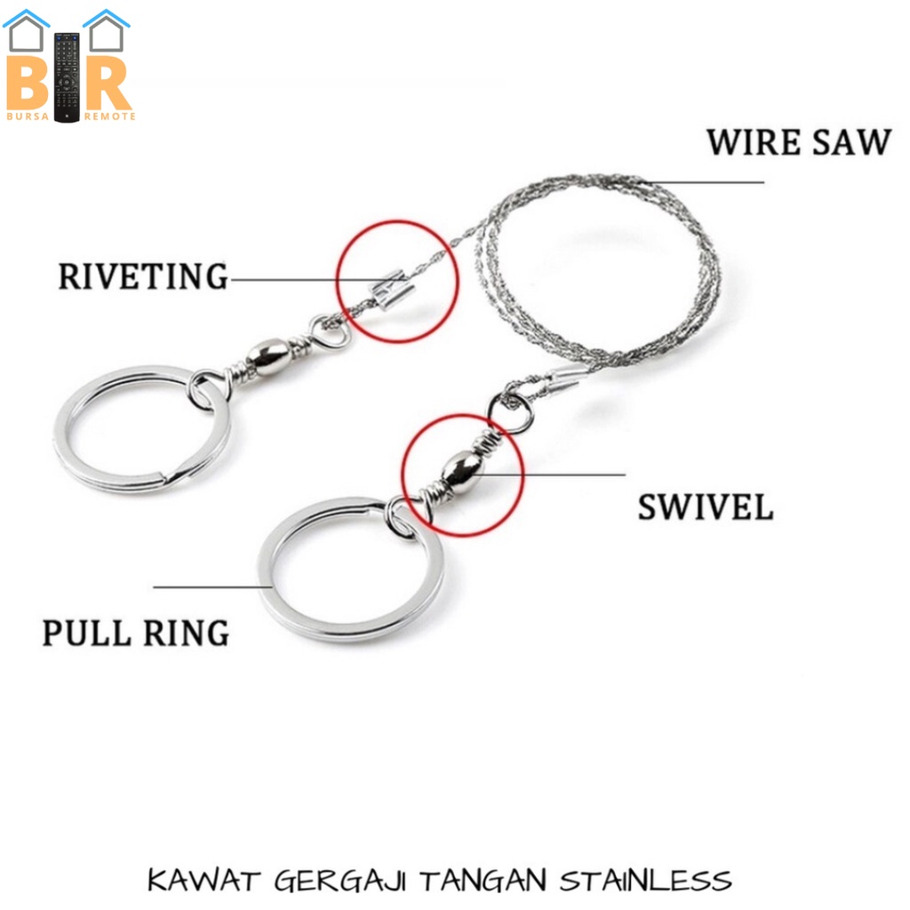 Gergaji Kawat Manual Portable Mini Alat Potong Kayu Stainlees Steel