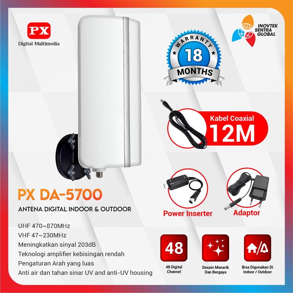 PX DA-5700 Antena TV Digital Indoor Outdoor - GARANSI RESMI