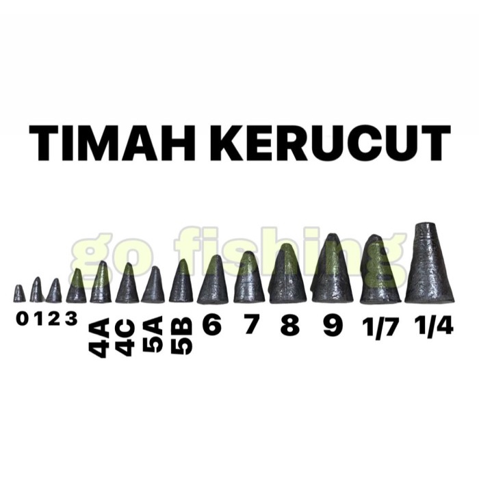 Pancing Timah Kerucut 1 Kg / Timbel / Pemberat / Tin Pancing Kerucut Per Kg