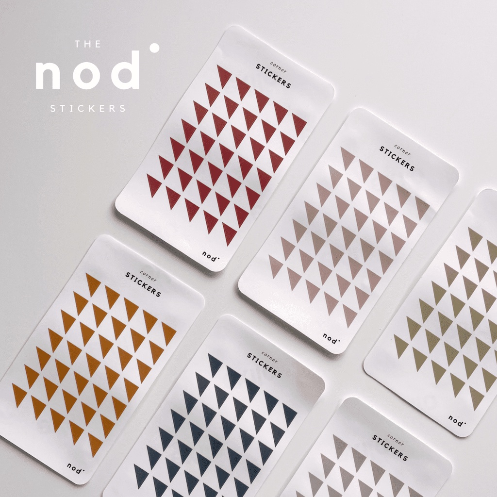 

The Nod Stickers - Corner | Transparent Planner Stickers | Minimal Sticker Sheet | Nod Paper Co.