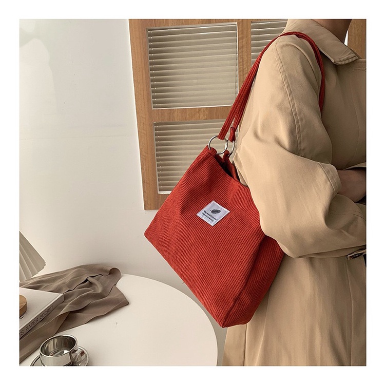 Tas Jinjing Tote Bag Tali Ring Corduroy Korean I Totebag I Tas Kerja | Tas Kuliah