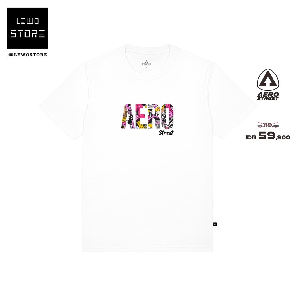 Tshirt Baju Kaos Distro Aerostreet T Shirt Aero Music Putih Kaos T-Shirt Tshirt ABAAA kaos Distro Pr