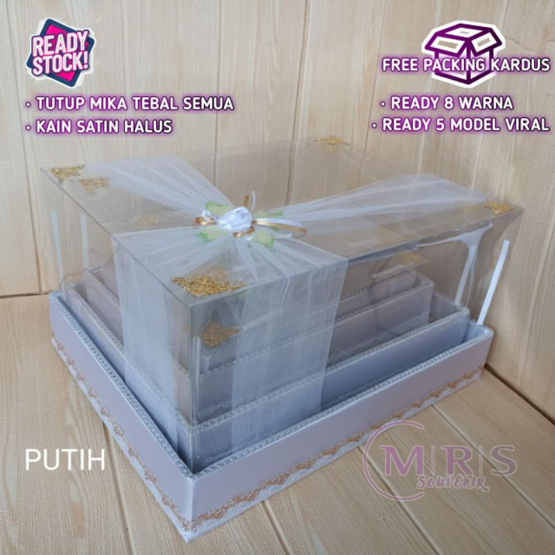 Kotak Tempat Seserahan Pernikahan Lamaran Pengantin Isi 4 Box Hantaran Ready 4 Model Hits + Tutup Lengkap Full Hiasan