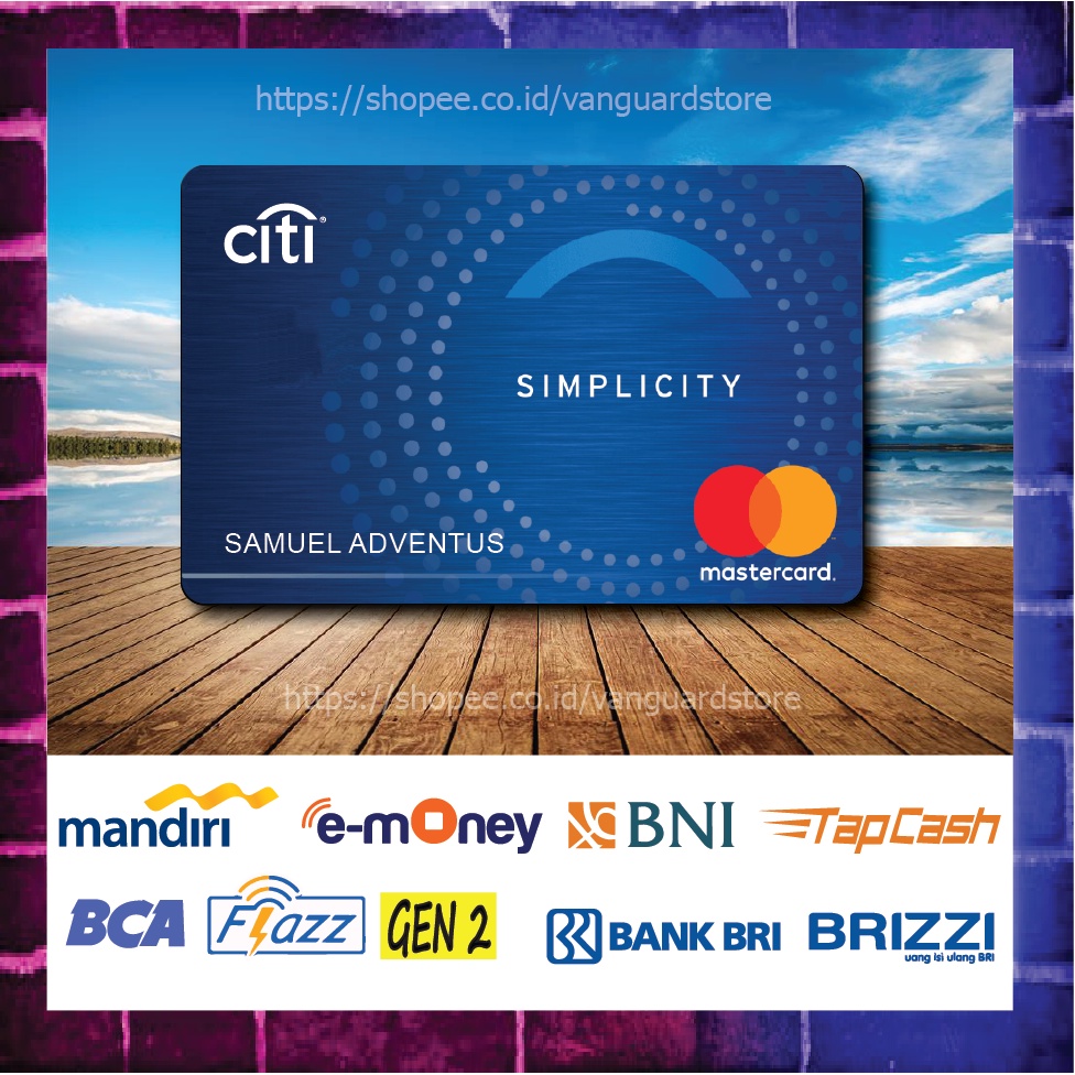 KARTU E MONEY E TOLL KARTU CITI MASTERCARD DEBIT CREDIT EMONEY MANDIRI FLAZZ BCA BNI TAPCASH BRIZZI BRI - 1 SISI