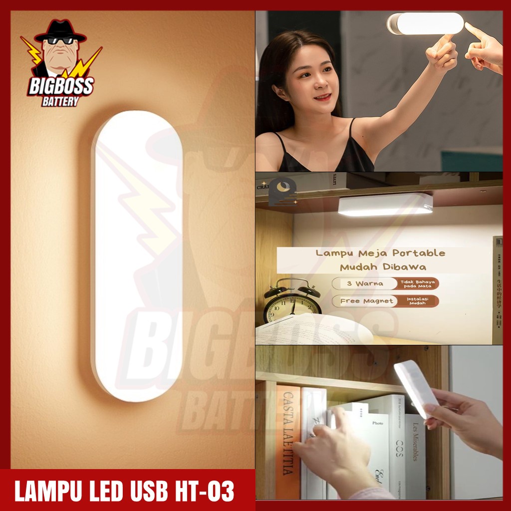 Lampu LED Magnet Serbaguna Rechargable USB Warna Aesthetic Mini Portable