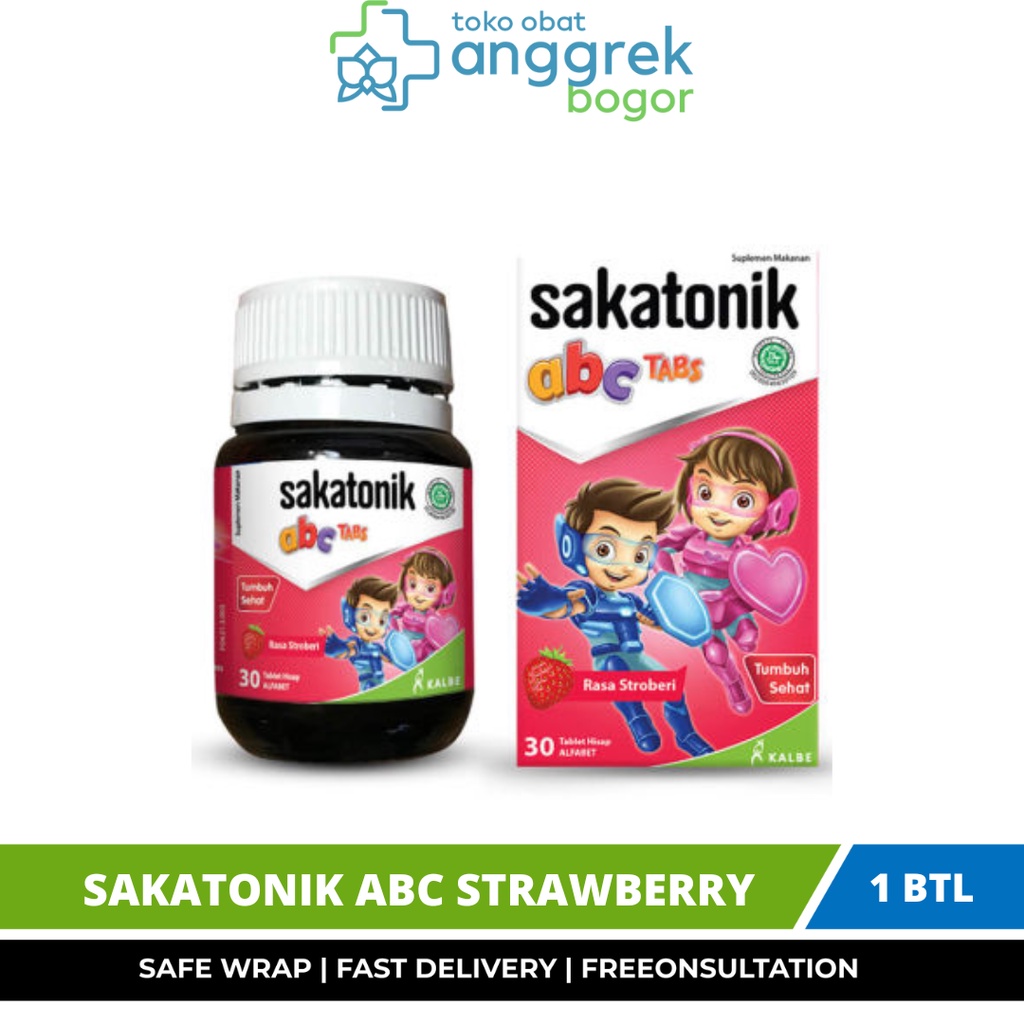 SAKATONIK ABC STRAWBERRY/TABLET HISAP/VITAMIN ANAK/SUPLEMEN MAKANAN ANAK