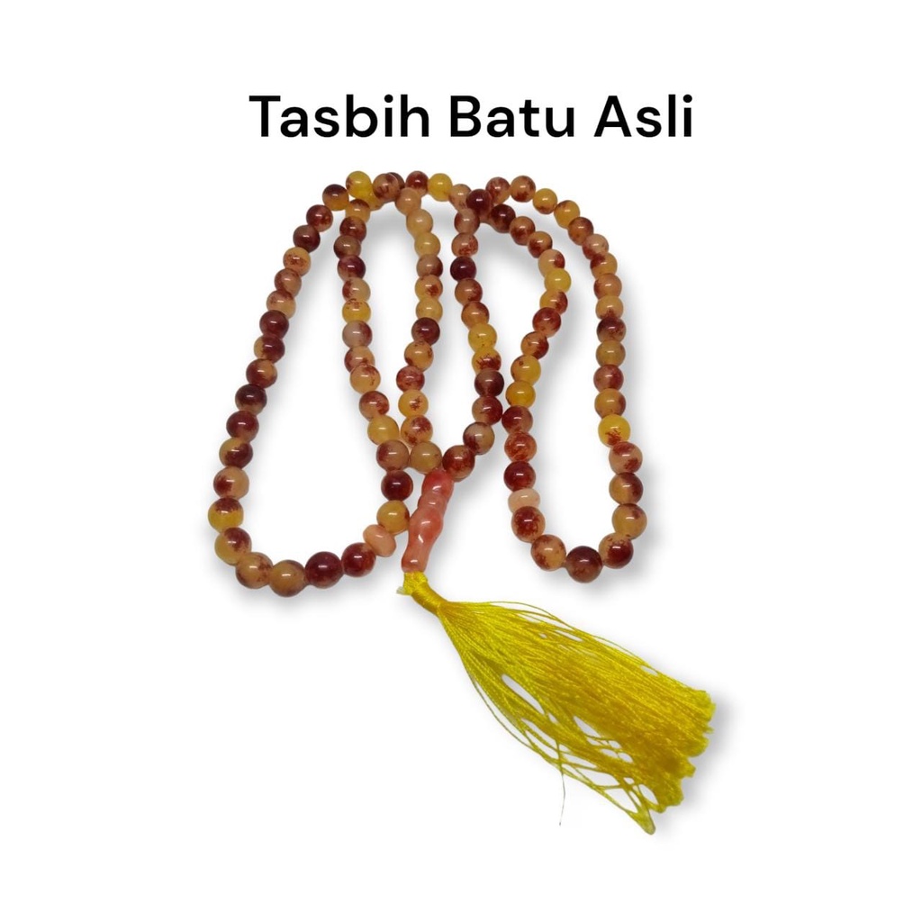 Tasbih Batu Akik Api Dimensi 99 Butir Stone Alam CLW