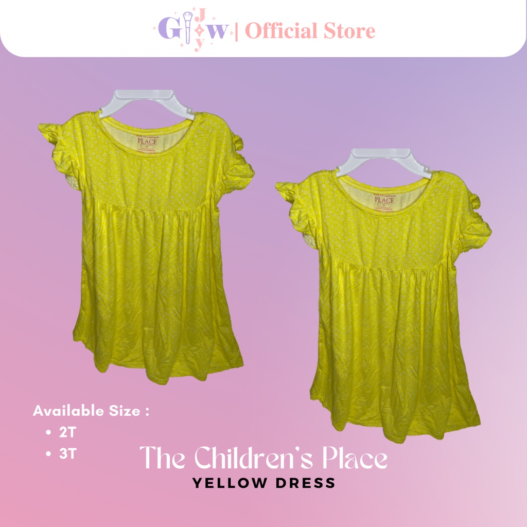 A5023-A5024 THE CHILDREN'S PLACE yellow dress / baju anak kecil bayi remaja girl bodysuit jumper pakaian perempuan laki laki cowo cewe cewek cowok kemeja overall lucu unik imut gemas gemes murah sisa ekspor export kaos kaus