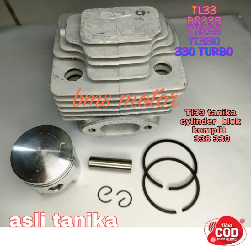 Tl33 tanika cylinder block blok komplit mesin potong rumput 338 330