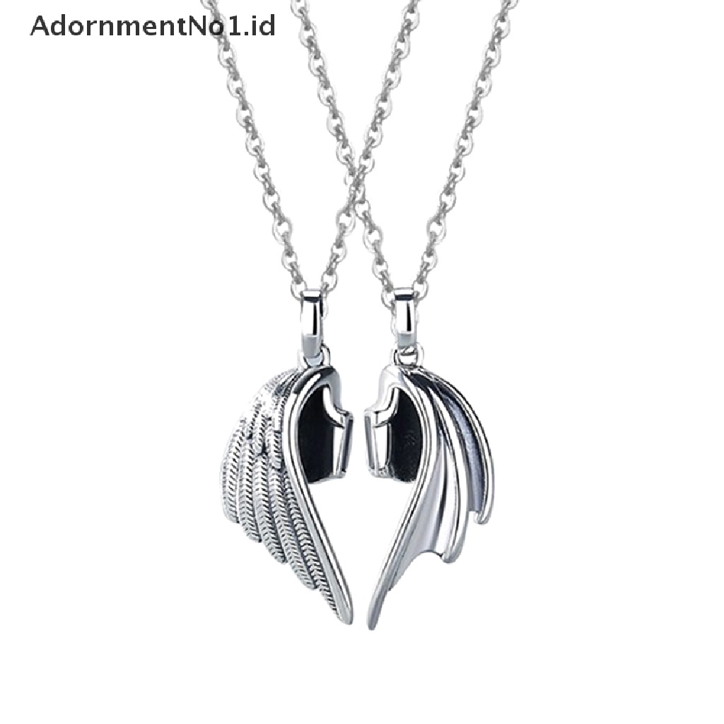 [AdornmentNo1] Couple Kalung Rantai Klavikula Wanita Devil Melindungi Angel Devil 1pasang Lovers Necklace Untuk Wanita Pria Fashion Jewelry [ID]