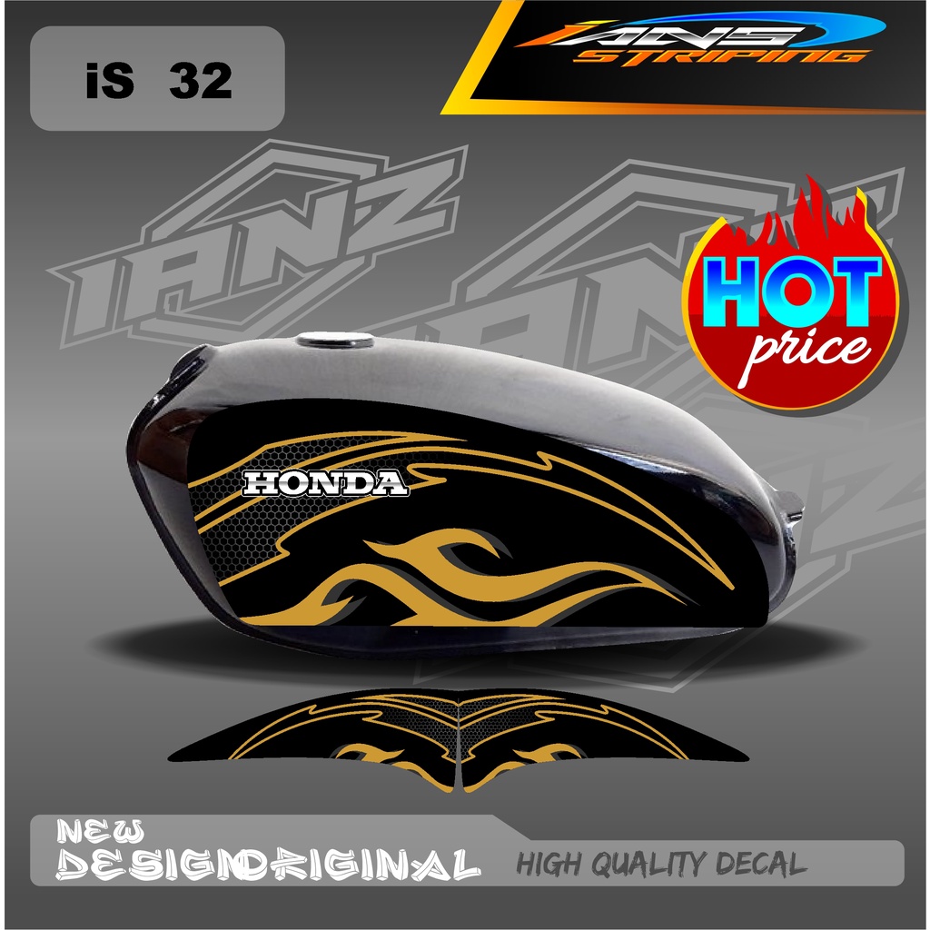 NEW STIKER STRIPING CUSTOM TANGKI CB100 HOLOGRAM/NON HOLOGRAM IS32