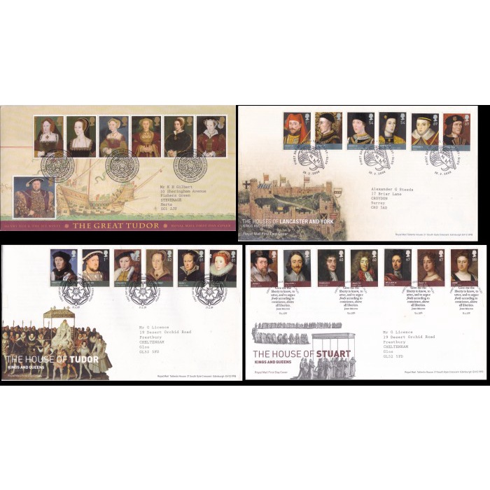 

A765 Prangko Inggris FDC Tema Kings And Queens Series 8 Pcs
