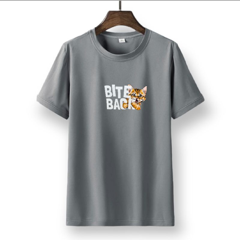 kaos dewasa pria wanita ukuran s m l xl xxl xxxl motif bite back kucing